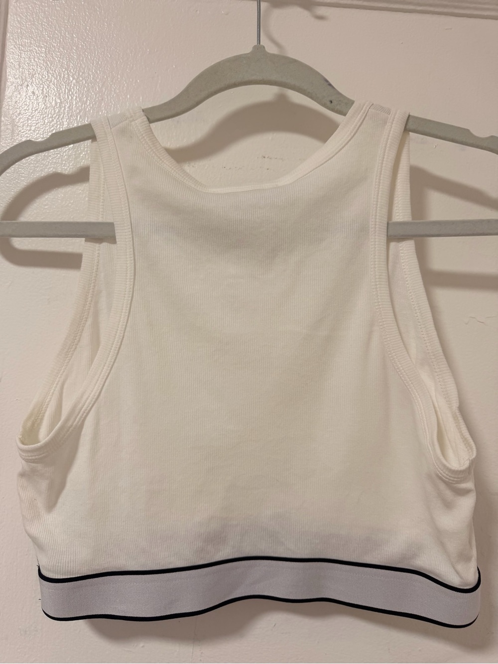 Dolce & Gabbana White Cropped Logo Tank with Black Band - Picture 5 of 7